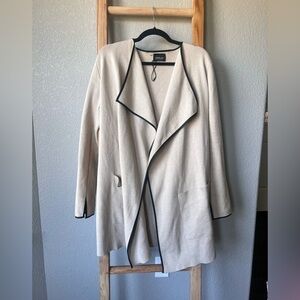 Zara Beige Knit Waterfall Open Front Cardigan Size Medium